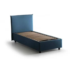 Letto una piazza contenitore blu 95x215cm adatto per materasso 80x200 cm - Shana