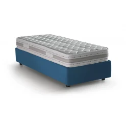 Letto una piazza contenitore blu 95x215cm rivestimento in tessuto - Avova