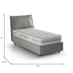 Letti Singoli|Letti Contenitore > Dmora Letto una piazza contenitore 95x215cm moderno - Azzurrino Grigio