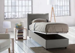 Letti Singoli|Letti Contenitore > Dmora Letto una piazza contenitore 95x215cm moderno - Azzurrino Grigio