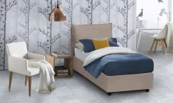 Letto una piazza contenitore tortora 105x215cm adatto per materasso 90x200 cm - Anitza