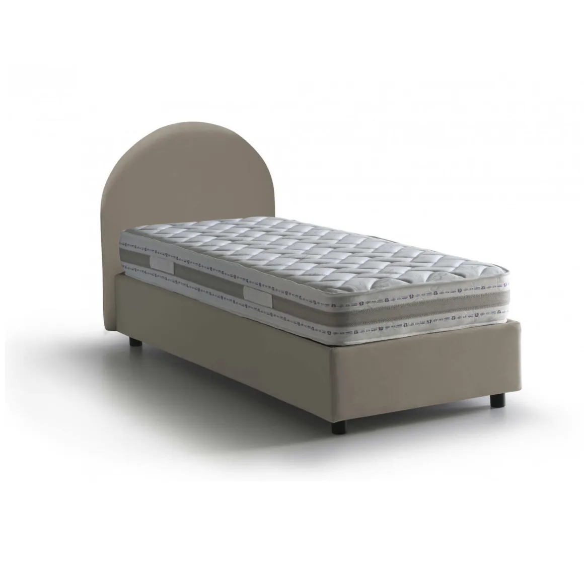 Letto una piazza contenitore tortora 95x205cm comfort - Parco