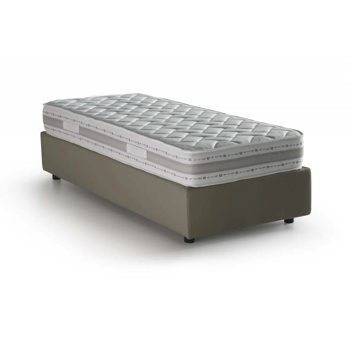 Letto una piazza contenitore tortora 95x205cm design - Andry