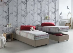 Letto una piazza contenitore tortora 95x215cm comfort - Avova