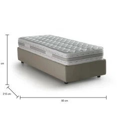 Letti Singoli|Letti Contenitore > Dmora Letto una piazza contenitore tortora 95x215cm comodo - Shana Grigio Tortora