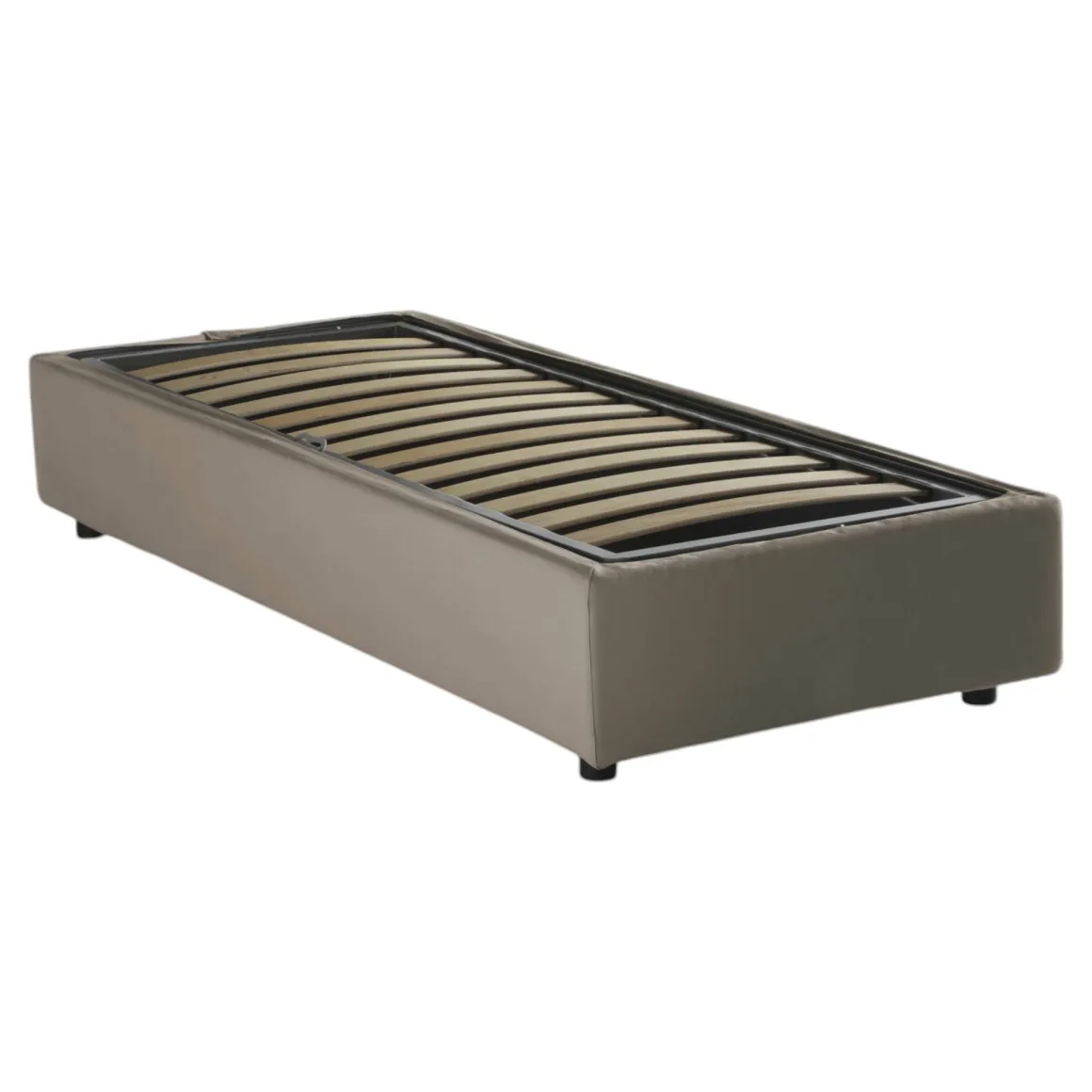 Letti Singoli|Letti Contenitore > Dmora Letto una piazza contenitore tortora 95x215cm comodo - Shana Grigio Tortora