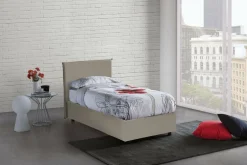 Letto una piazza contenitore tortora 95x215cm design - Domnitor