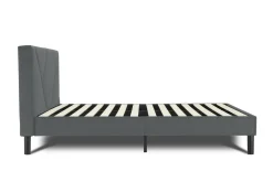 Letti Piazza E Mezza|Letti Piazza E Mezza > Dmora Letto una Piazza e Mezza 120x190 cm Imbottito Moderno con Rete a Doghe e Vano Testiera Salvaspazio 129x204x100h – Hemera Grigio