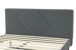 Letti Piazza E Mezza|Letti Piazza E Mezza > Dmora Letto una Piazza e Mezza 120x190 cm Imbottito Moderno con Rete a Doghe e Vano Testiera Salvaspazio 129x204x100h – Hemera Grigio