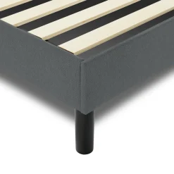 Letti Piazza E Mezza|Letti Piazza E Mezza > Dmora Letto una Piazza e Mezza 120x190 cm Imbottito Moderno con Rete a Doghe e Vano Testiera Salvaspazio 129x204x100h – Hemera Grigio