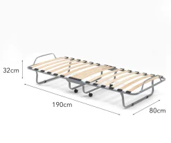 Letti Pieghevoli|Camera Da Letto > Dmora Letto una piazza pieghevole 80x32cm tortora - Akai Grigio Tortora