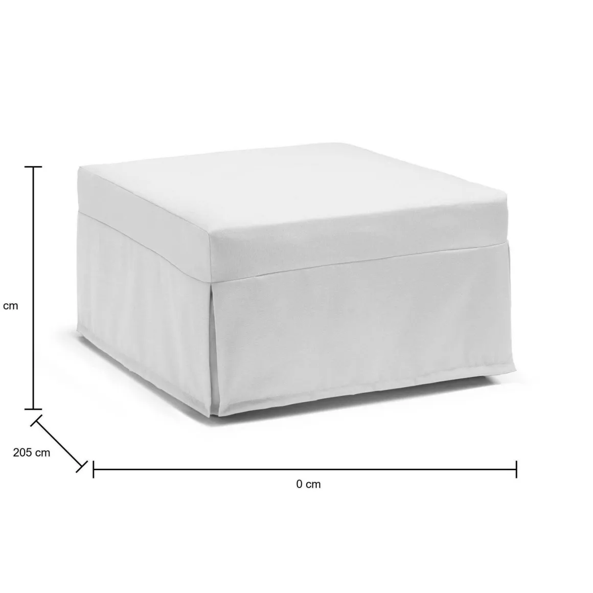 Letto una piazza pieghevole 80x80cm bianco - Abak