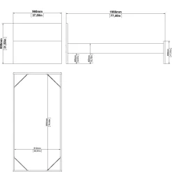 Letti Singoli > Dmora Letto un posto 96x196cm adatto per materasso 90x190 cm - Assar Bianco