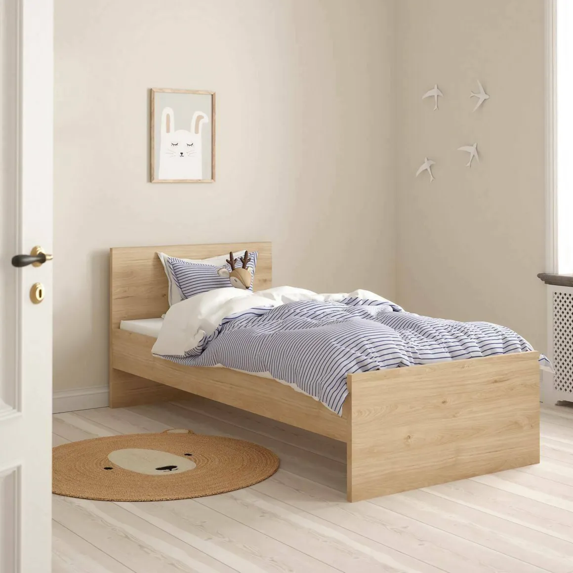 Letto un posto rovere 96x196cm economico cm - Assar