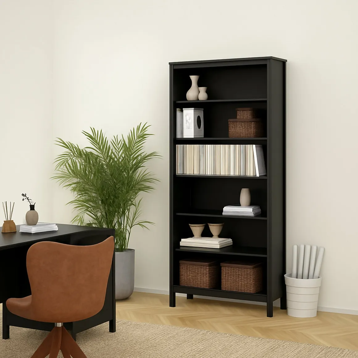 Libreria alta nera 78x199h cm - Sinlaku
