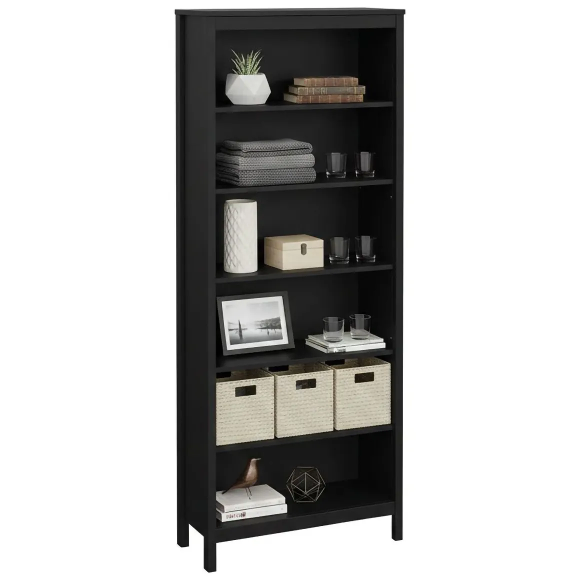 Libreria alta nera 78x199h cm - Sinlaku