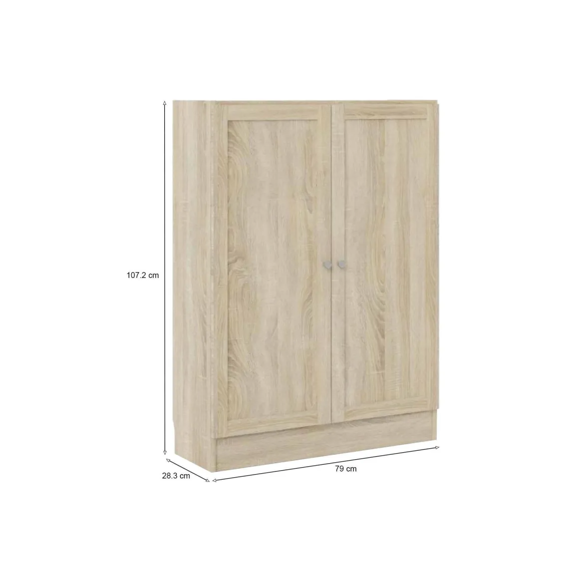 Libreria 2 ante quercia 79x107h cm - Sanba
