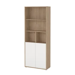 Libreria 2 ante rovere e bianca 79x204h cm - Arancio