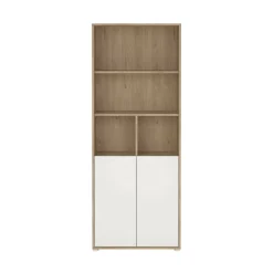 Libreria 2 ante rovere e bianca 79x204h cm - Arancio