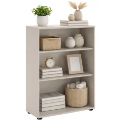 Librerie > Dmora Libreria 2 Ripiani Installazione a Terra 79x34x118h cm, - Leporano Beige