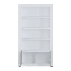 Librerie > Dmora Libreria Bianco Grigio Cemento 3 Ripiani 2 Ante 105x42x191h cm, Installazione a Terra - Spinoso Grigio, Bianco Cemento