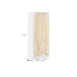 Libreria Bianco Marrone Quercia Cassetti 2 Ripiani 41x28x107h cm, - Amedee