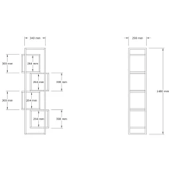 Librerie > Dmora Libreria Bianco Marrone Rovere 4 Ripiani Installazione Libera 64x24x150h cm, Sfumatura Colore Struttura Rovere - Equo Marrone, Bianco Rovere