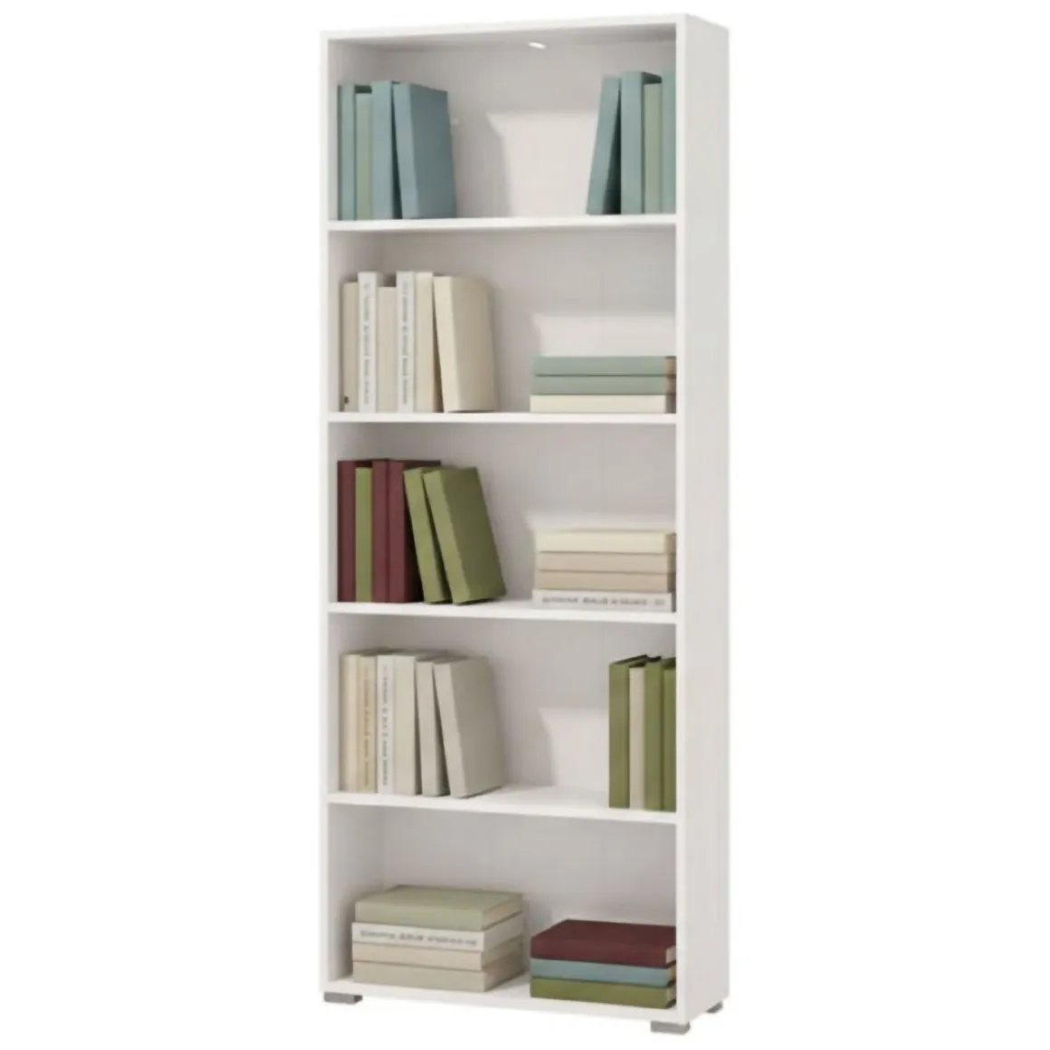 Libreria Bianco Opaco 4 Ripiani Installazione a Terra 70x24.5x176.5h cm, Sfumatura Colore Struttura Opaco - Urgnano