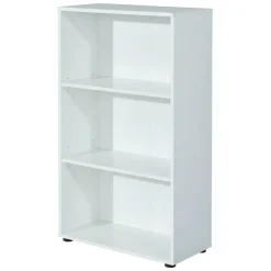 Libreria Bianco 2 Ripiani 2 Ante 60x30x110h cm, Struttura Verticale - Porte