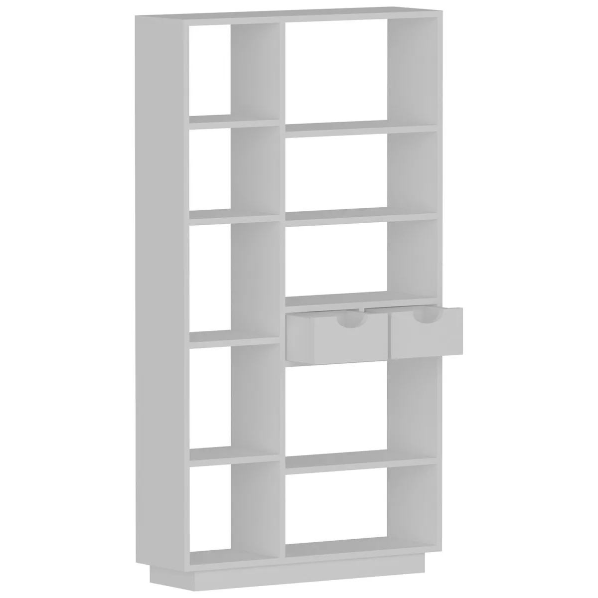 Librerie > Dmora Libreria 8 Ripiani 2 Cassetti 80x25x189h cm, Installazione Libera - Imer Bianco