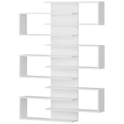 Librerie > Dmora Libreria 11 Ripiani Installazione Fissaggio al Muro 75x21x161h cm, - Trenzano Bianco