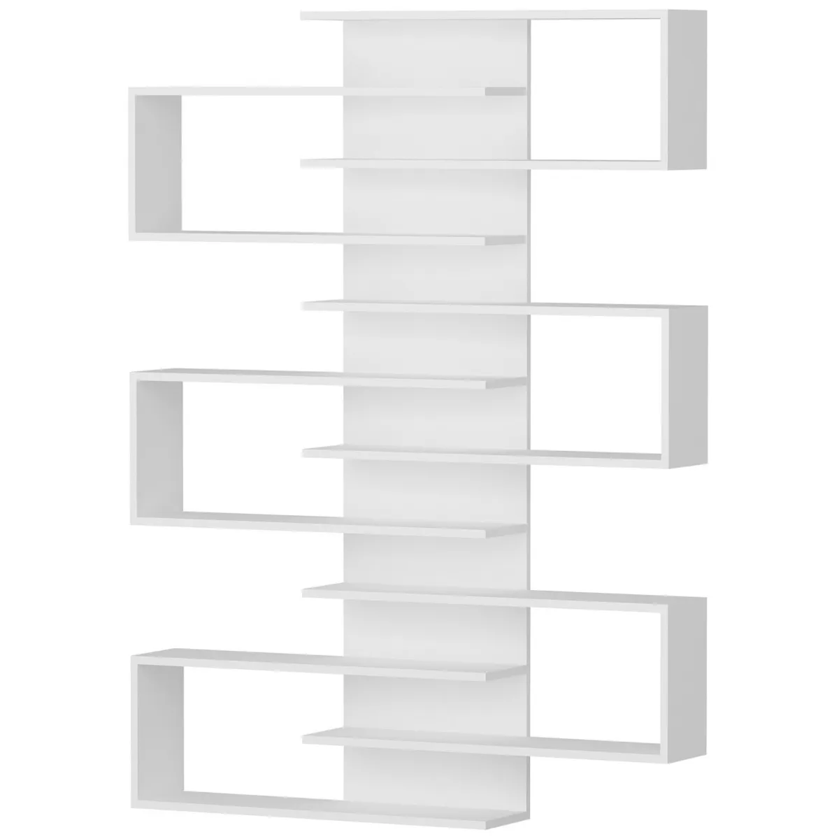 Librerie > Dmora Libreria 11 Ripiani Installazione Fissaggio al Muro 75x21x161h cm, - Trenzano Bianco