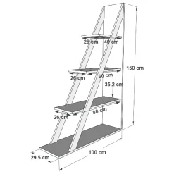 Librerie > Dmora Libreria 3 Ripiani Installazione Libera 100x30x150h cm, Struttura Verticale - Camaiore Bianco