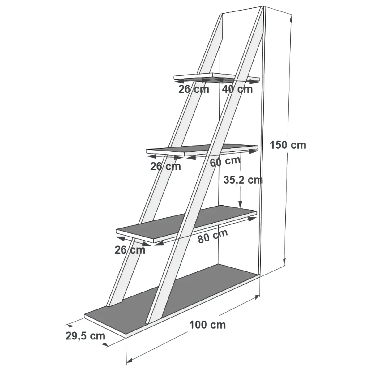 Librerie > Dmora Libreria 3 Ripiani Installazione Libera 100x30x150h cm, Struttura Verticale - Camaiore Bianco