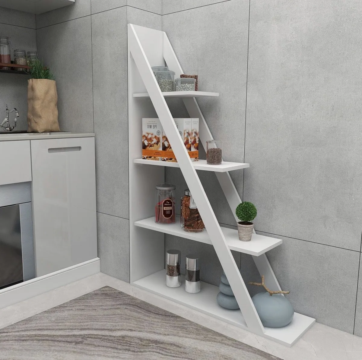 Librerie > Dmora Libreria 3 Ripiani Installazione Libera 100x30x150h cm, Struttura Verticale - Camaiore Bianco