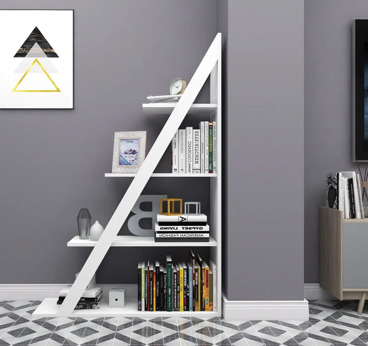 Librerie > Dmora Libreria 3 Ripiani Installazione Libera 100x30x150h cm, Struttura Verticale - Camaiore Bianco