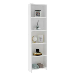 Librerie > Dmora Libreria 4 Ripiani Installazione Libera 40x20x150h cm, Struttura Verticale - Civo Bianco