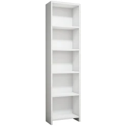 Librerie > Dmora Libreria 4 Ripiani Installazione Libera 40x20x150h cm, Struttura Verticale - Civo Bianco