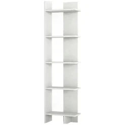Librerie > Dmora Libreria 5 Ripiani Installazione Libera 49x22x170h cm, Struttura Verticale - Trimonte Bianco