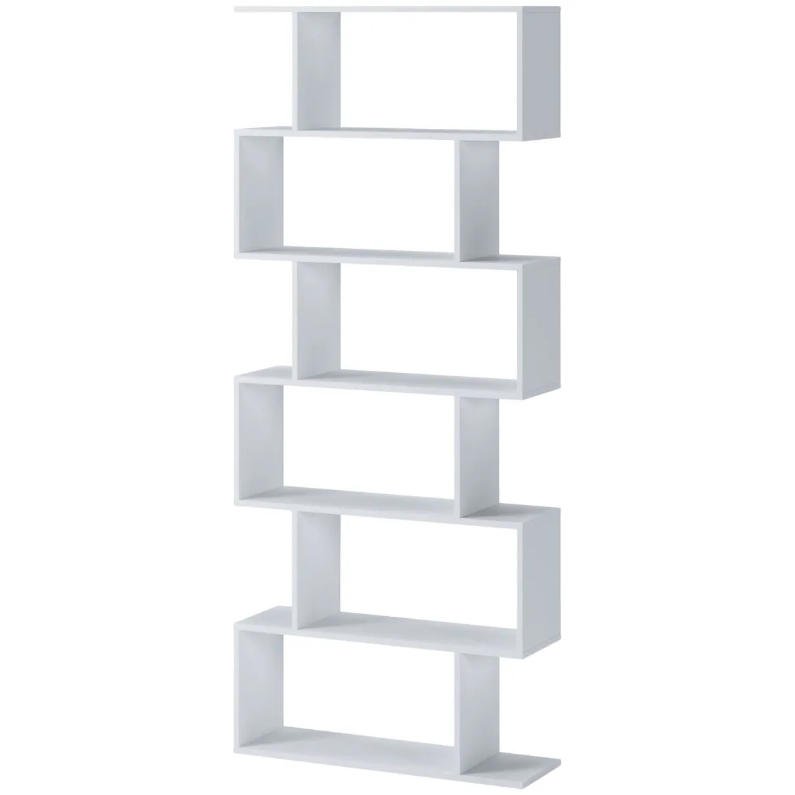 Libreria Bianco 5 Ripiani Installazione a Terra 80x25x191h cm, Portata Ripiani 15 - Clisi