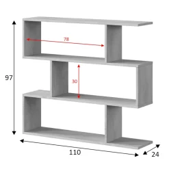 Librerie|Ufficio > Dmora Libreria bifacciale cemento 110x97h cm - Amerigo Grigio Cemento