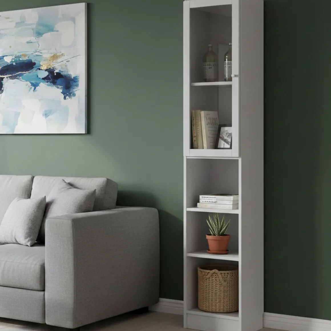 Libreria chic bianca 40x203h cm - Greg