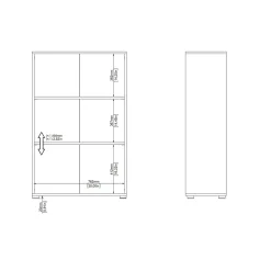 Librerie > Dmora Libreria chic grigia 79x123h cm - Sparto Grigio
