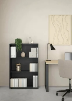 Librerie > Dmora Libreria chic grigia 79x123h cm - Sparto Grigio