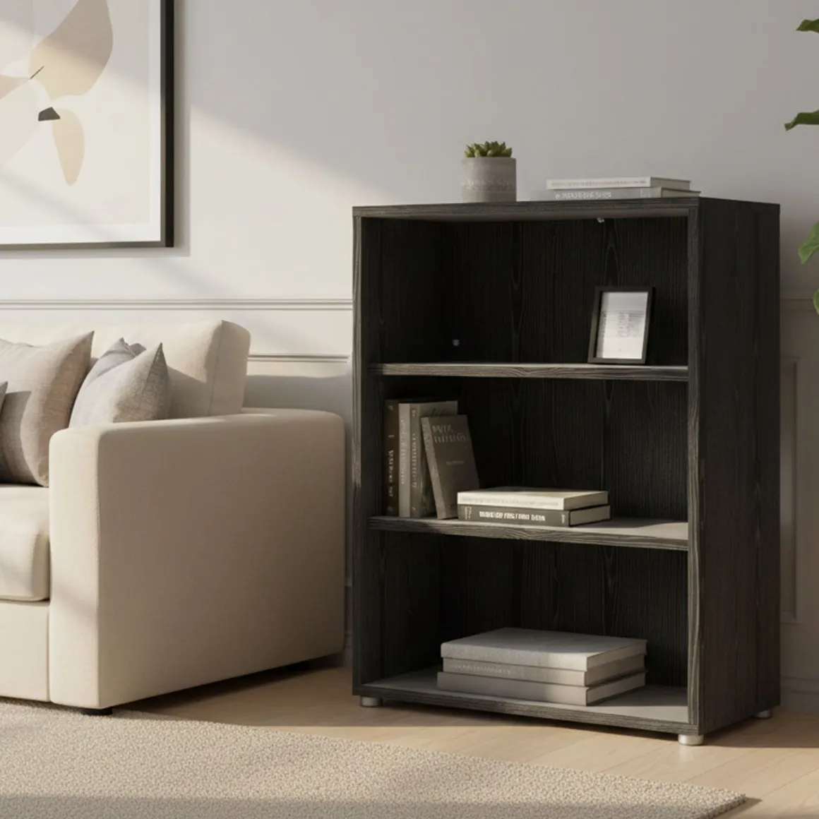 Libreria chic nera 89x113h cm - Aziza