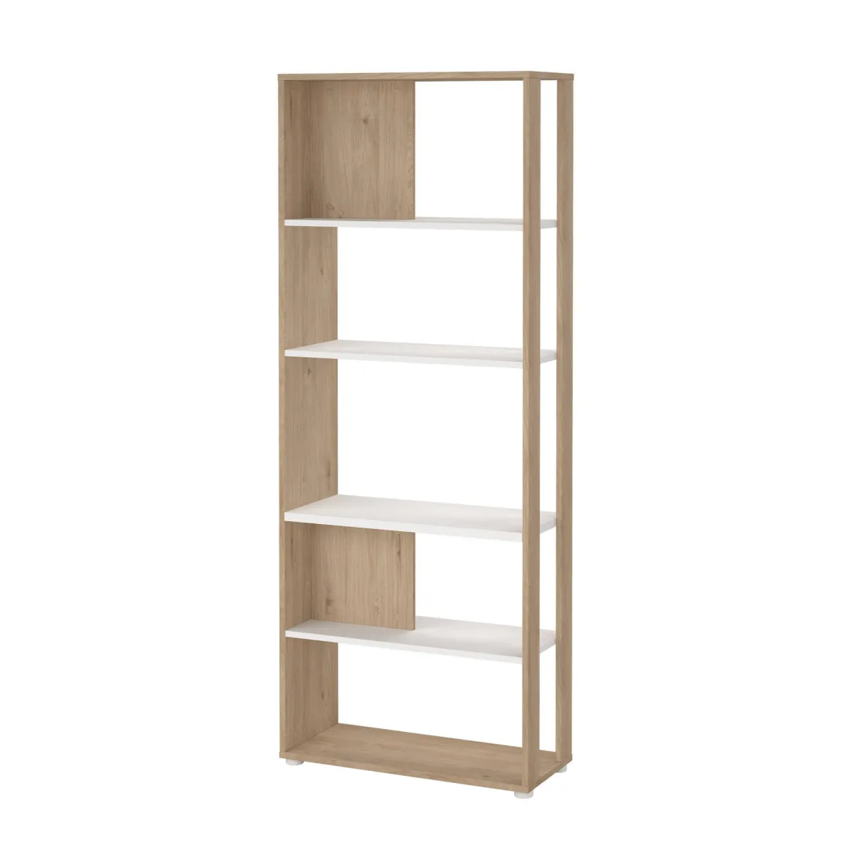 Librerie > Dmora Libreria chic rovere e bianca 79x204h cm - MuGuiying Bianco, Marrone Rovere