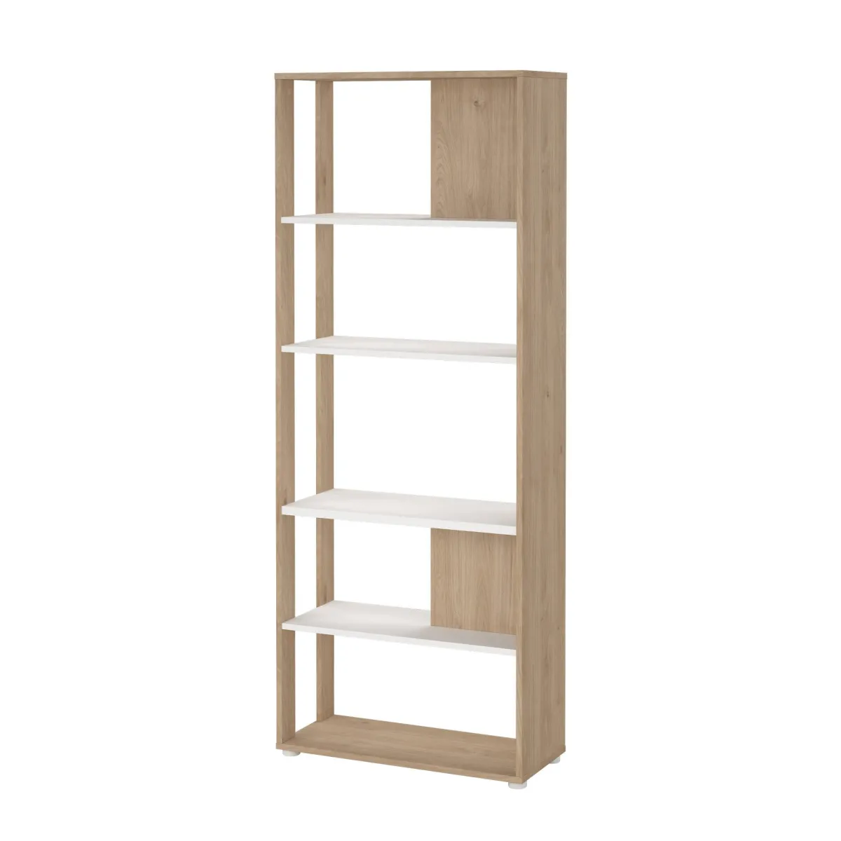 Librerie > Dmora Libreria chic rovere e bianca 79x204h cm - MuGuiying Bianco, Marrone Rovere