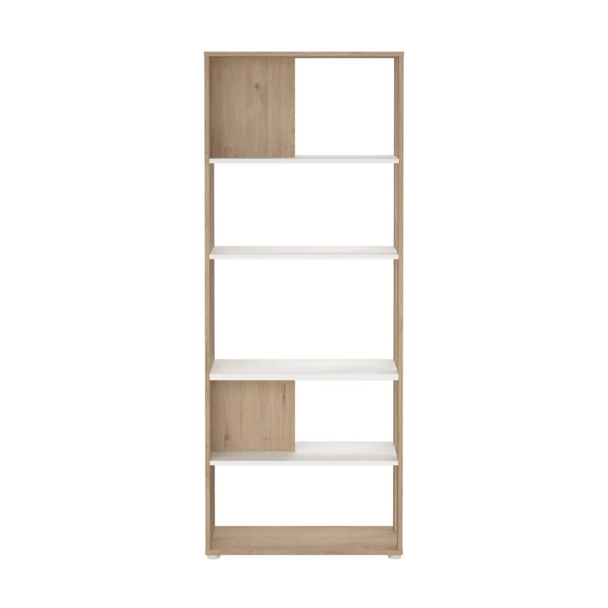 Librerie > Dmora Libreria chic rovere e bianca 79x204h cm - MuGuiying Bianco, Marrone Rovere