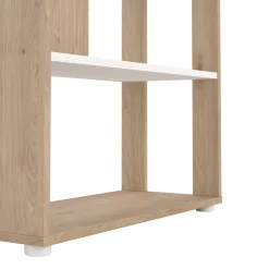 Librerie > Dmora Libreria chic rovere e bianca 79x204h cm - MuGuiying Bianco, Marrone Rovere