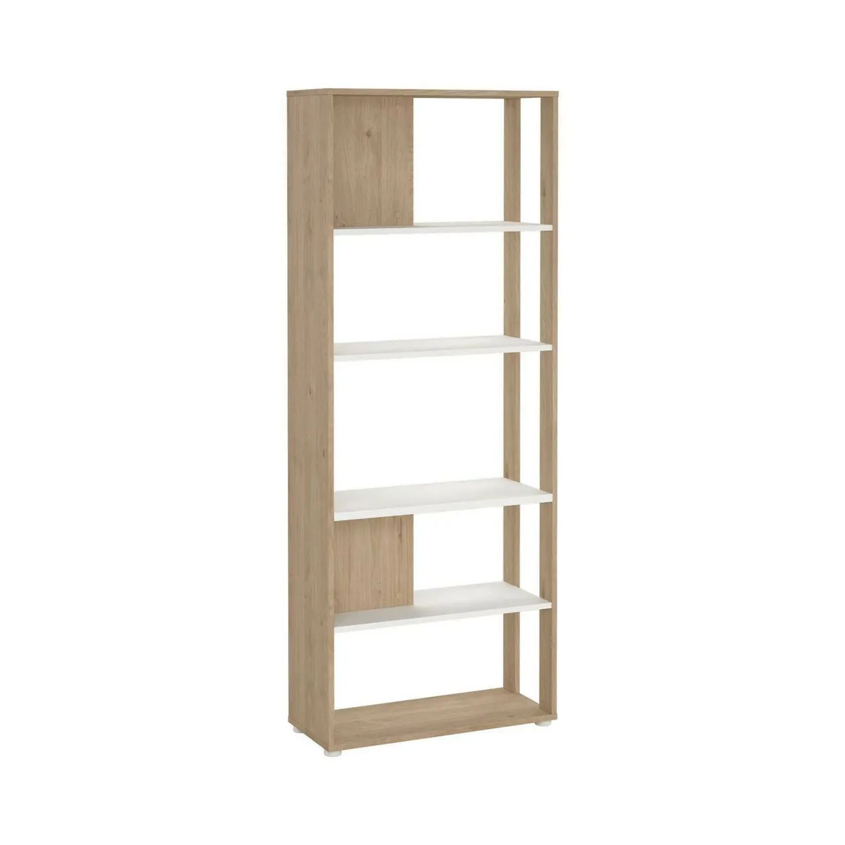 Librerie > Dmora Libreria chic rovere e bianca 79x204h cm - MuGuiying Bianco, Marrone Rovere
